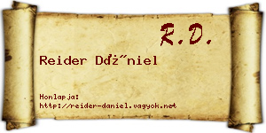 Reider Dániel névjegykártya