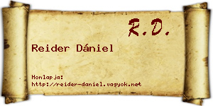 Reider Dániel névjegykártya